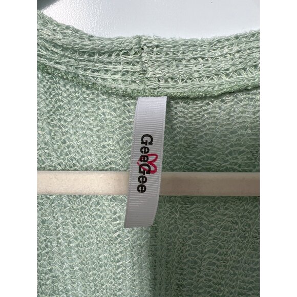GeeGee Loose Knit Open Front Cardigan Sweater Women M Dolman Sleeve Cozy Capsule - Picture 3 of 6